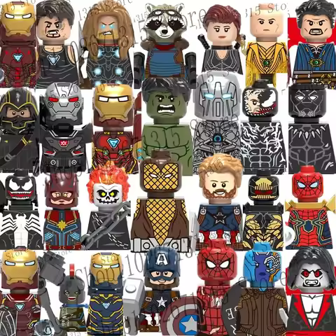 Marvel Avengers Superhero Building Blocks Iron Man Doctor Strange Hulk Thanos Spider-Man Venom Hawke
