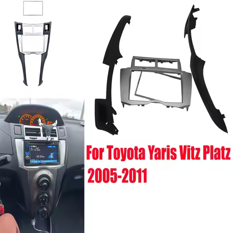 2 DIN Car DVD CD Radio Stereo Fascia Panel Frame Adaptor Fitting Kit For Toyota Yaris Vitz Platz 200