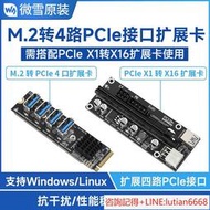 詢價微雪 M.2轉PCIe 4口擴展卡 PCIe X1轉X16 母口 顯卡延長線 轉接線