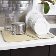 【Umbra】吸水墊+碗盤瀝水架(大地黃) | 餐具 碗盤收納架 流理臺架