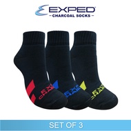 Exped Men Sports Thick Cotton Charcoal Low Cut Socks 5e0466 Set of 3
