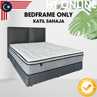 HT ONLINE Queen Divan Bed Frame with Headboard | Ikea Style Bedframe | Queen Size Bed