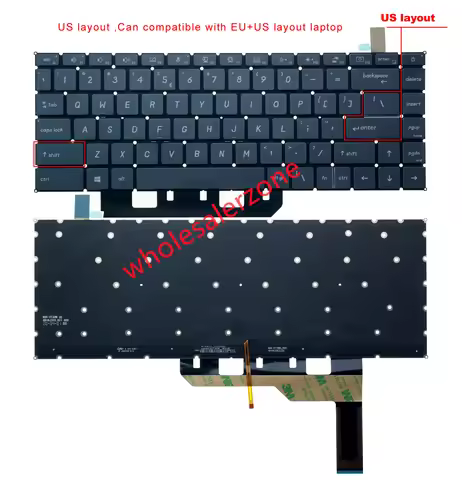 New backlit keyboard for MSI Stealth 15M A11UEK A11UE A11SDK A11SEK MS-1562 MS-1563 series laptop US