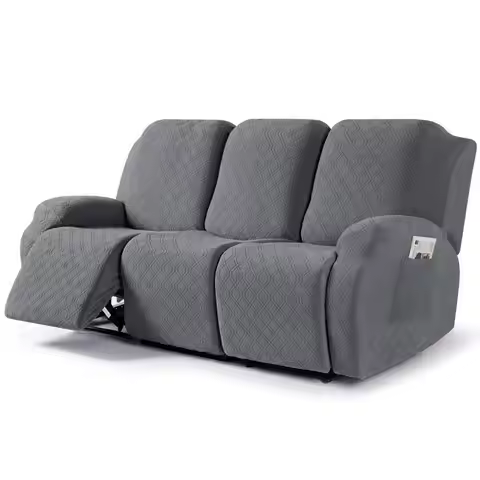 Recliner Cover, 3Pieces Stretch Reclining Couch Covers with Pockets Reclining Sofa Slipcovers 3 Seat