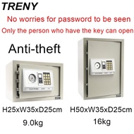 TRENY Electronic Safe Box with Durable Digital &amp; Key Lock (Medium, Large) Safety Box Home Office Peti Keselamatan