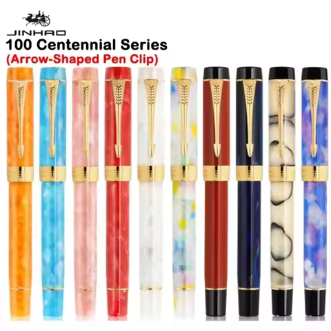JINHAO 100 Centennial Resin Fountain Pen Arrow Shaped Pen Clip Golden Clip Business Office School Su