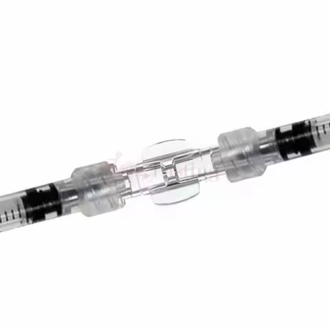 Leak Proof Double Helix Sterile Luer Lock Adapter Transparent Plastic Syringe Connector Pneumatic Ta