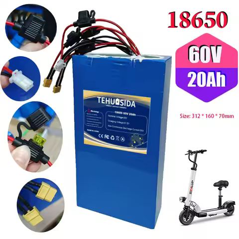 60V 20Ah 18650 16S6P Lithium Battery Pack Advantageous Battery 1000W High-power Rechargeable Battery