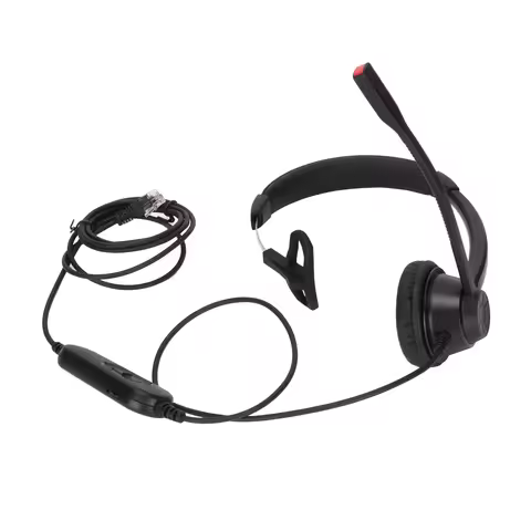 Cell Phone Headset RJ9 Business Headset Clear Calls Strong Structure Call Control for Conference Cal