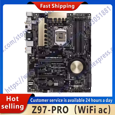 Used Z97 PRO (WiFi ac) desktop motherboard Z97 LGA 1150 SATA3 USB3.0 original motherboard