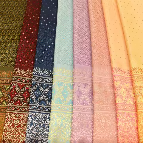 Ethnic Style Jacquard Fabric Southeast Asia Thailand Dai Skirt Fabric For Diy Sewing Sarong Tube Ski