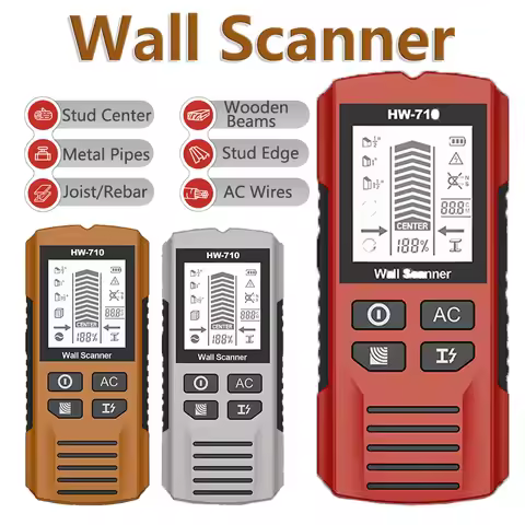 New Multi-functional Metal Detector Stud Finder HW-710 Handheld Wall Scanner AC Cable Wires Depth Tr