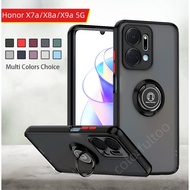 Honor X9a Shockproof Casing For Huawei Honor X7a X7 X 7 X 8 X8 X8a X9a X9 A 4G 5G Matte Transparent Phone Case Metal Ring Holder Hard PC Camera Lens Protection Back Cover