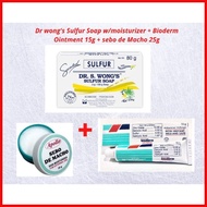 ♧ Dr. Wong's Acne Solution set sulfur w/moisturizer+25g sebodemacho+15g bioderm ointment