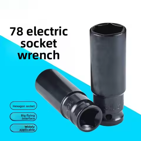 1Pcs 1/2-inch Electric Wrench Sockets 8-34mm Thickened Socket Head Extended Hex Socket Automotive Ma