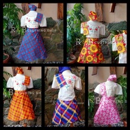 "BUWAN NG WIKA Kids' Baro't Saya 🌟 Checkered-Floral 4-in-1 Kimona & Patadyong 🌟 Traditional Filipini