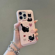 手机保护配件 (Phone Cases 热卖！ in Stock 好物推荐~小猫咪过冬适用iPhone17Air皮质手机壳苹果16promax荔枝纹13/15爆Luxury Leather Textu