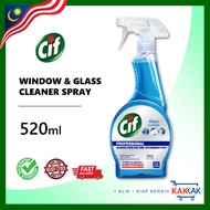 Cif Professional Pembersih Kaca & Tingkap Cecair Semburan 520ml - Cif Professional Glass & Window Cl