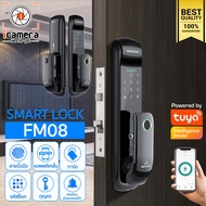 Smart Lock FM08 ล็อคประตูอัจฉริยะ Tuya Application / FingerPrintPasswordCardKeyApp สแกนนิ้วมือ รหัส 