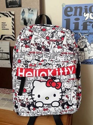 Seven7Store Hello Kitty Collaborative Retro Niche Backpack Cartoon Print University Student Backpack