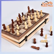 2 In 1 International Magnetic Wooden Chessboard Tournament Size Folding Chess Board Game For Family