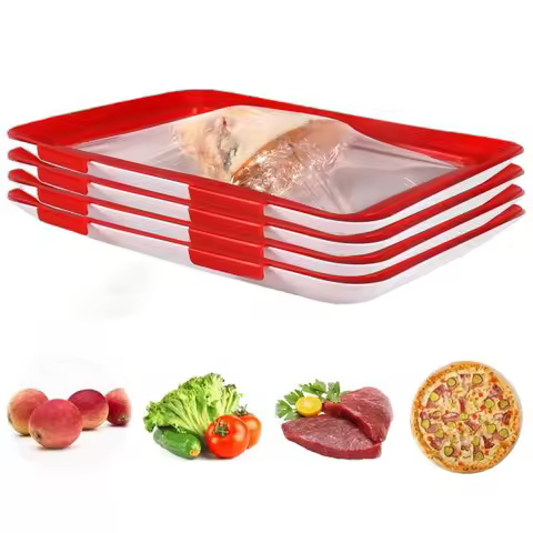 1/2pcsFood Preservation Tray Seafood Beef Ham Fresh Keeping Fresh Spacer Reusable Container Refriger