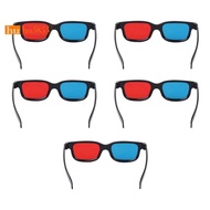5Pcs Black Frame Red Blue 3D Glasses 3D Dimensional Home Theater Glasses for Dimensional Anaglyph Mo