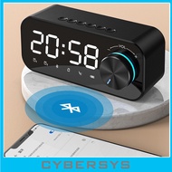 Bluetooth Speaker FM Radio Wireless LED Mirror Alarm Clock Subwoofer Music Player Desktop Clock Speaker Portable Speaker