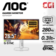 AOC 27" Agon Q27G4ZDP/WS Tandem WOLED QHD HDR500 G-Sync 280Hz 0.03ms Ergonomic Frameless Gaming Moni