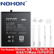 Hi tech♟✠┇NOHON For Huawei Honor 9/8/7/8 Lite/9 Lite/6/4X/7i Mate 10 P8 Battery HB386280ECW HB366481