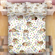 Crayon Shin chan Bedsheet and Pillowcase Single/Super single/Queen/King Fitted Bedsheet Customizable