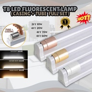 [FULL SET] LED T8 Fluorescent Tube 2ft 4ft 10W/22W/35W/60W Set Lampu Kalimantang Panjang casing wall