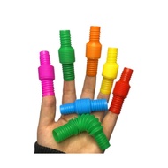 7pcs Mini Pop Tube Sensory Toys Family Games Children Fidgets Relief Stress Toy Color random 1.9cm