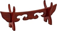 Sword Stand Sword Display Holder Samurai Swords Wood Rack Katana Wakizashi Sword Display Stand (Red 