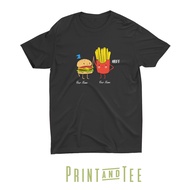 French Fries & Burger BFF Tee , Custom Name, Best Friend Forever T-shirt, Comfy cotton Tee, Funny Gr