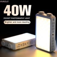 FAMOUS RGB LED Camera Light, 40W 2800-9000K Mini LED Video Lamp, Lightweight CRI/TLCI 90+ FX 8 Modes