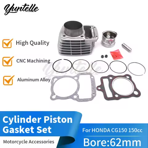 62mm CG150 Big Bore Cylinder Block Piston Ring Overhaul Gasket Kit For HONDA CG 150 150cc ATV Bike E