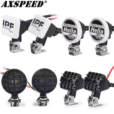 AXSPEED RC Car Roof Light Hella IPF Sticker LED Lamp Headlights for 1/10 RC Crawler TRX4 TRX6 Axial 