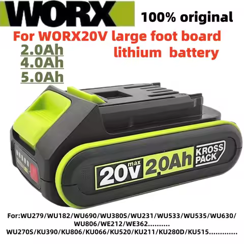 100% Original for WORX Li-ion Battery 20V 2.0Ah/4.0Ah/5.0Ah for WU279.WU182.WU690.WU380S.WU231.WU533