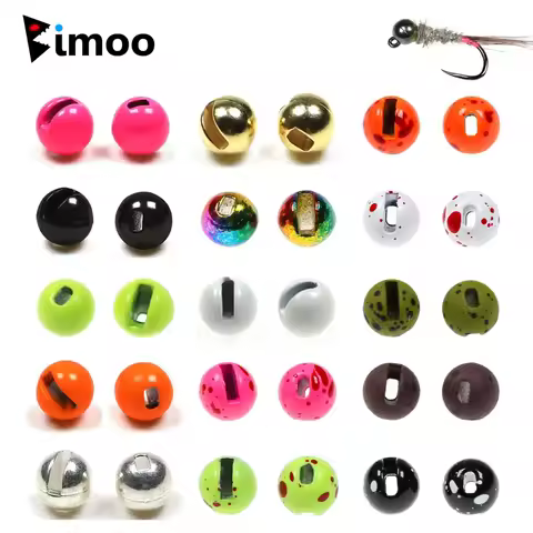 20pcs Fly Tying Slotted Tungsten Beads For Jig Nymphs Fast Sinking Wet Euro Perdigon Nymphs Ice Fish