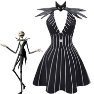 Anime Jack Skellington Cosplay Costume Christmas Outfit Black Stripe Dress For Woman Halloween Costu