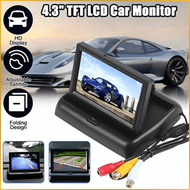 CD AUTONET Monitor Parkir Mobil LCD 4.3 Inci Lipat Lengkap kamera belakang Layar TV Mobil - Hitam