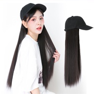 WIG HAT BASEBALL CAP HAIR CLIP LARGE STRAIGHTWanita 55-60CM