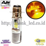 Lampu Led H6 Motor Beat Sinar KUNING 12 titik 2 Sisi / Bohlam Lampu Depan Motor H6 ICC sinar Kuning