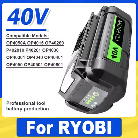 New High Power Lithium Battery 40V 6.0Ah, For Ryobi RY40200 OP4050 OP4026, RY40430 Tool Battery, Ryo