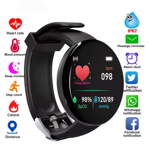 Smartwatch Fitness Sport Bracelet Smart Watch Electronic Information Reminder Music Control Circular