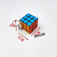 Rubik Keychain 3*3cm - 3x3 Rotatable Rubik's Cube Keychain 3-Layer Rubik's Cube Keychain - Unique 3x