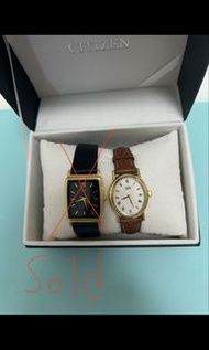 星辰表 (Citizen) 的復古坦克造型石英錶 (Vintage Tank Quartz)。