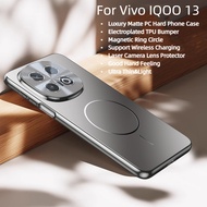 For Vivo IQOO 13 IQOO13 Case Luxury Electroplated Bumper Matte PC Hard Magnetic Phone Cover Casing F