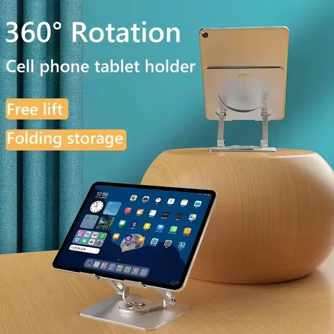 1x Universal 360° Rotation Foldable Cooling Bracket Support Tablet Holder Hollowed Adjustable Height